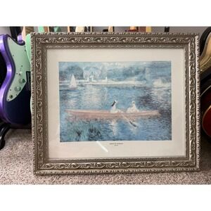 Renoir Seine At Asnieres Framed Print Wall Art Decor‎ reproduction 23x20"